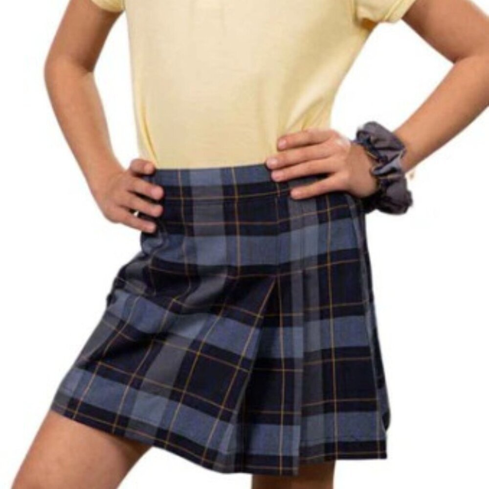 Lands' End Girls Kids School Uniform Blue Gray Grey Plaid Size 10 (10 - 11 yrs)